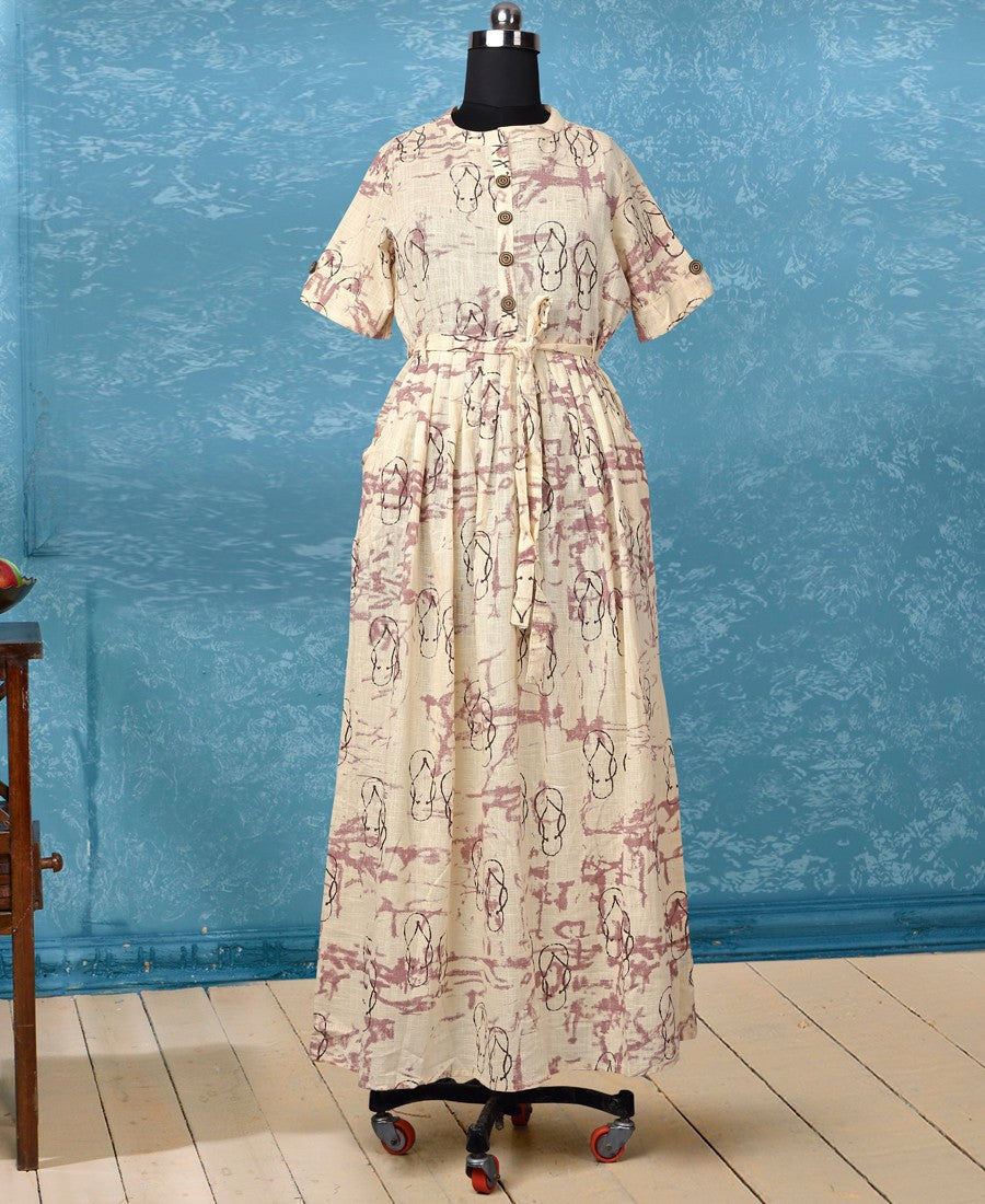 RE - Winsome Off white bombay flex cotton print stitched kurti