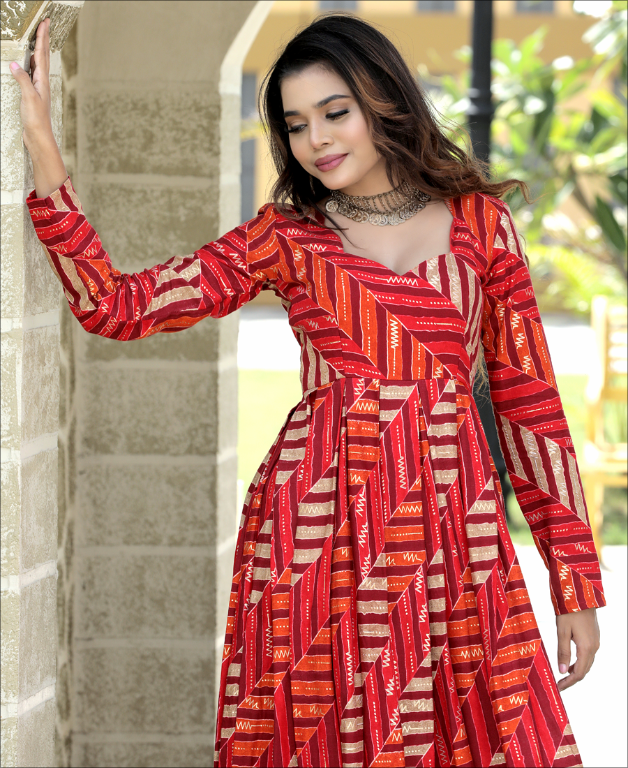 Multi Color Rayon Printed Long Kurti