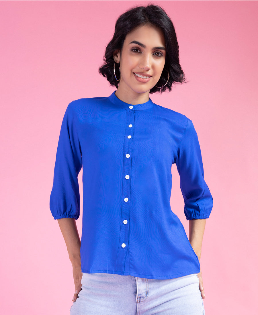 Lovely Blue Color Plain Shirt