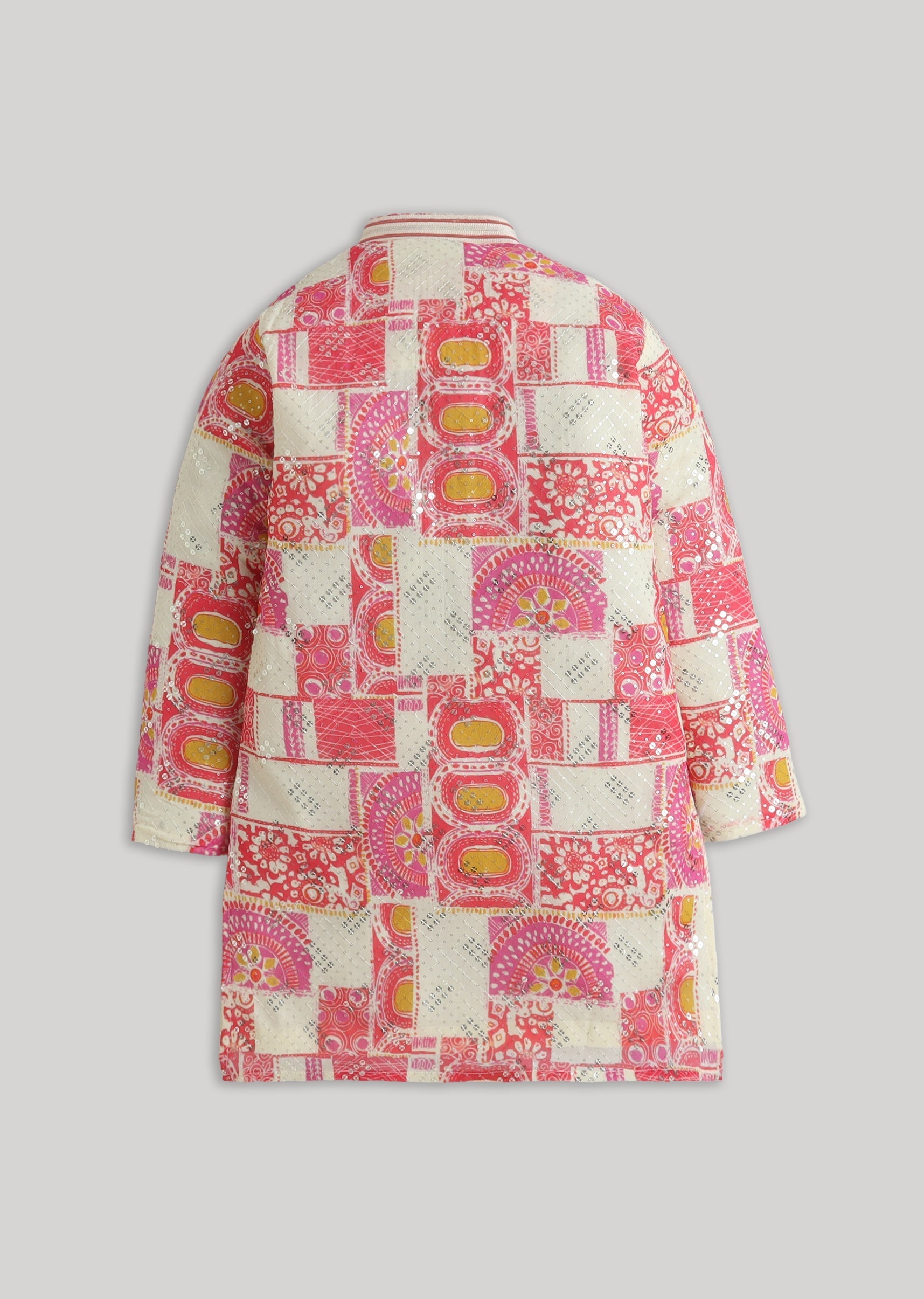 Abstract Festive Georgette Kurta Set With Sequin Detailing