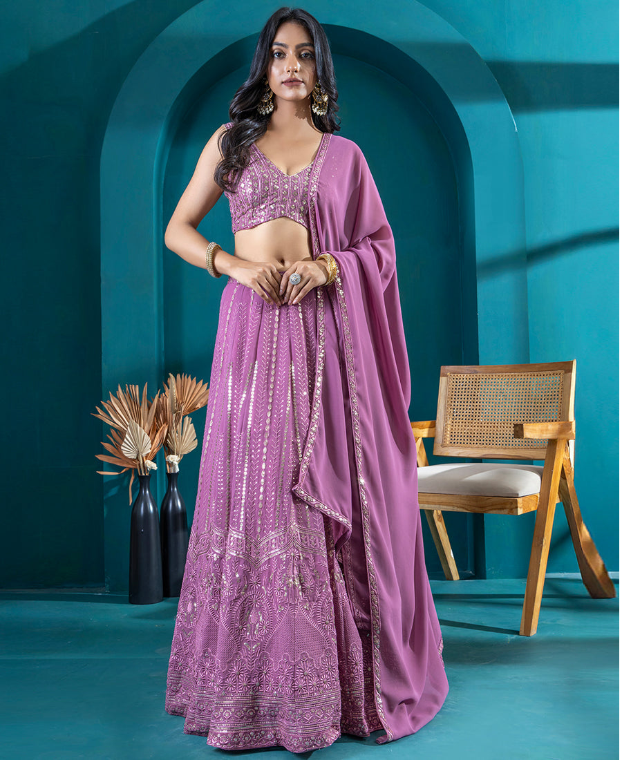 Trendy Pink Sequins Work Lehenga Choli