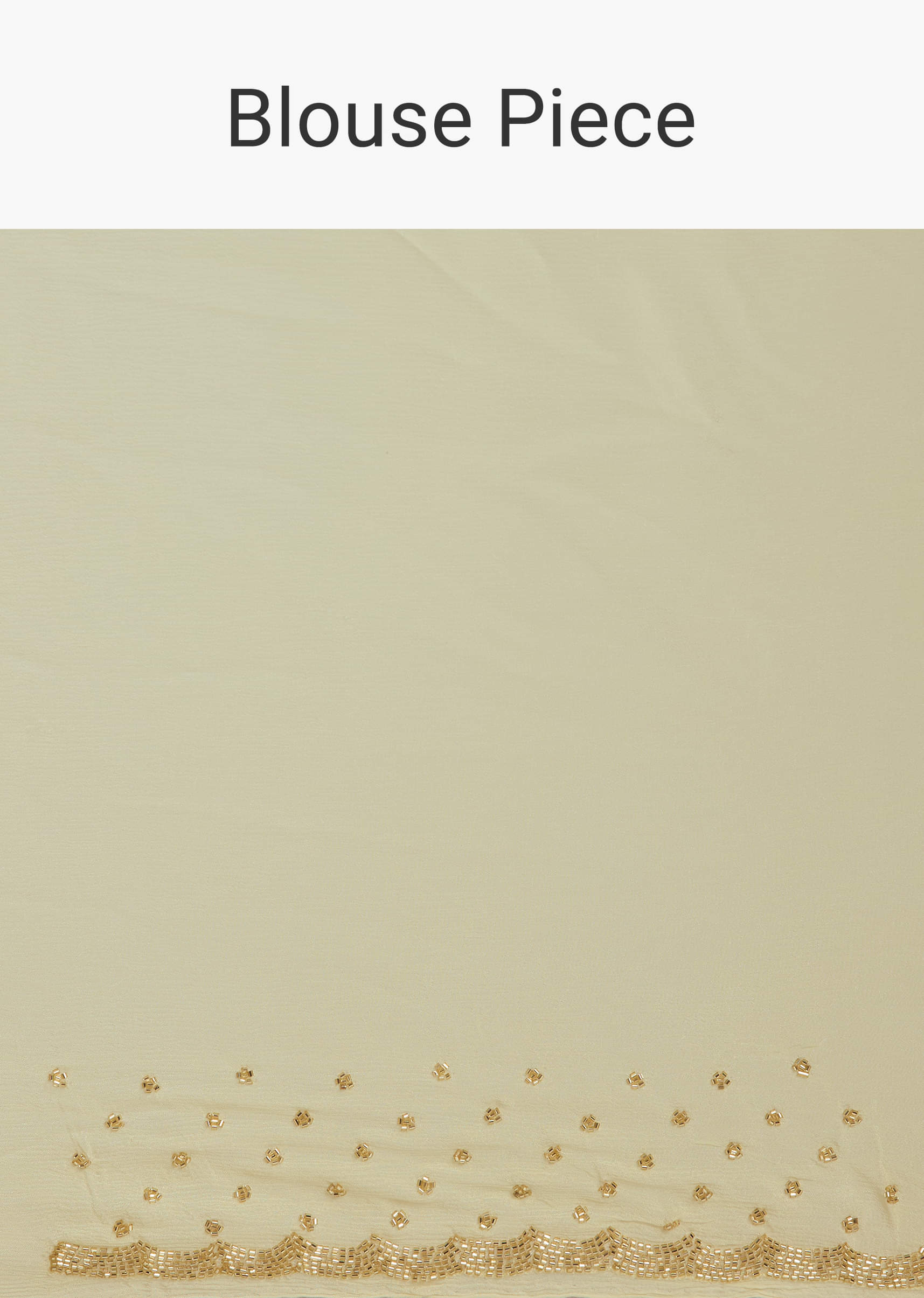 Off White Chinon Saree with Cutdana and Stone Work