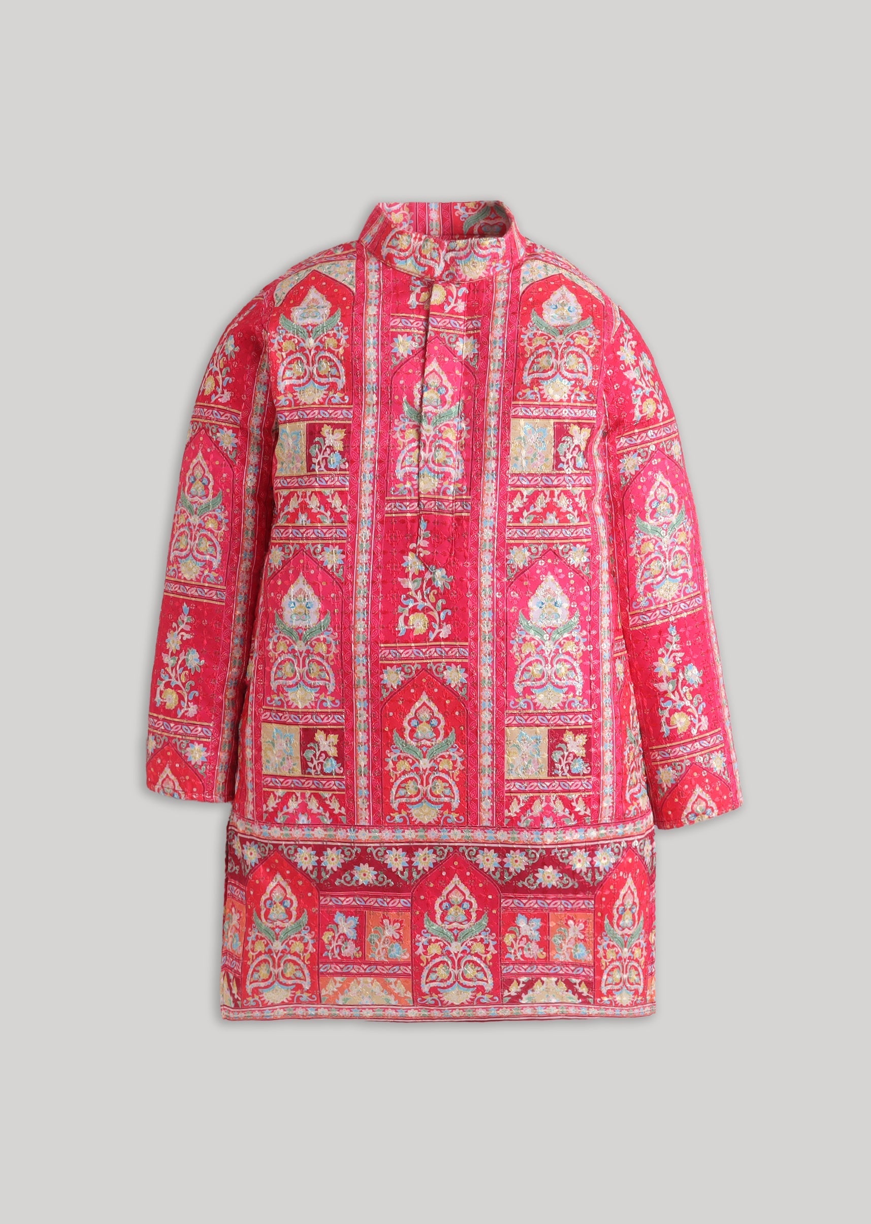 Pink Color Pop Kurta Set With Sequins And Embroidery