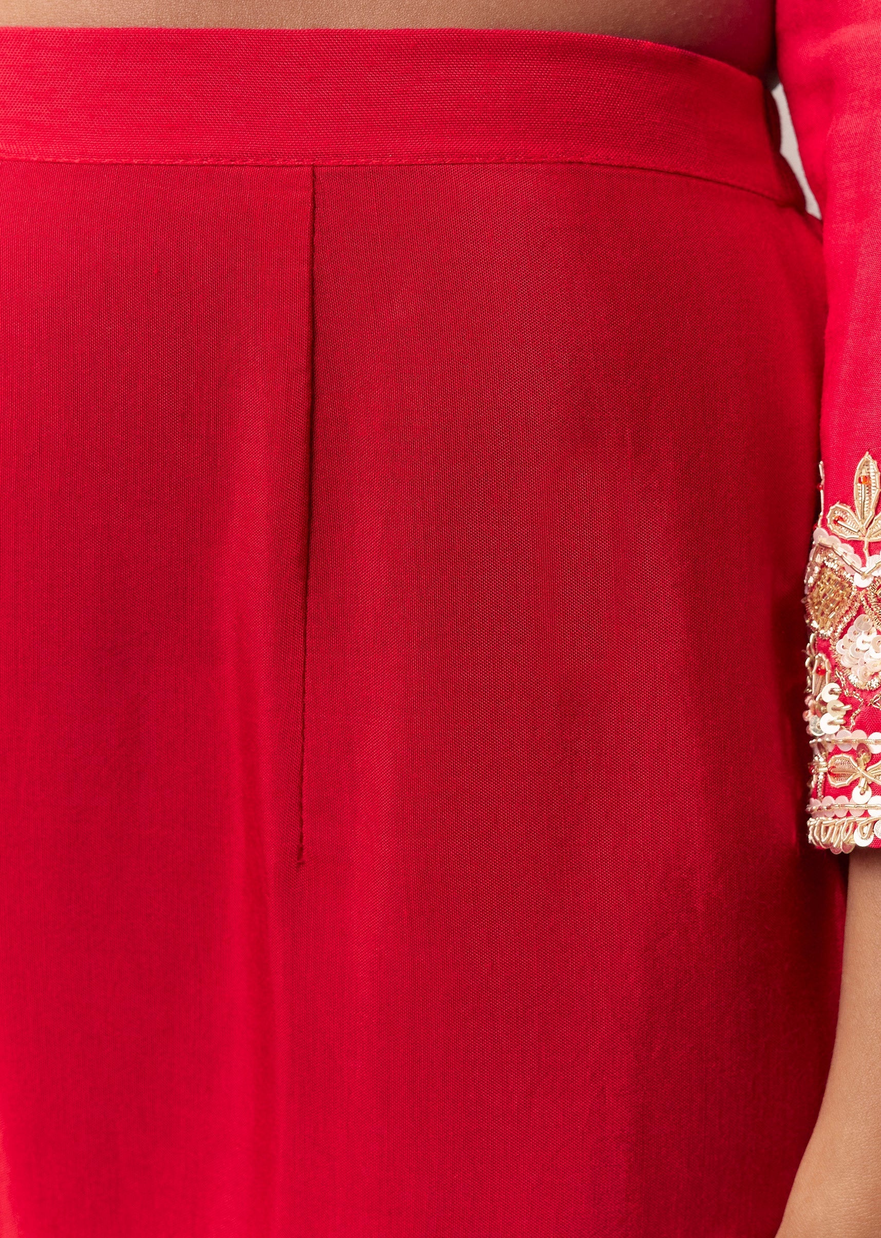 Rani Pink Gotta & Zardosi Anarkali Set With Dupatta