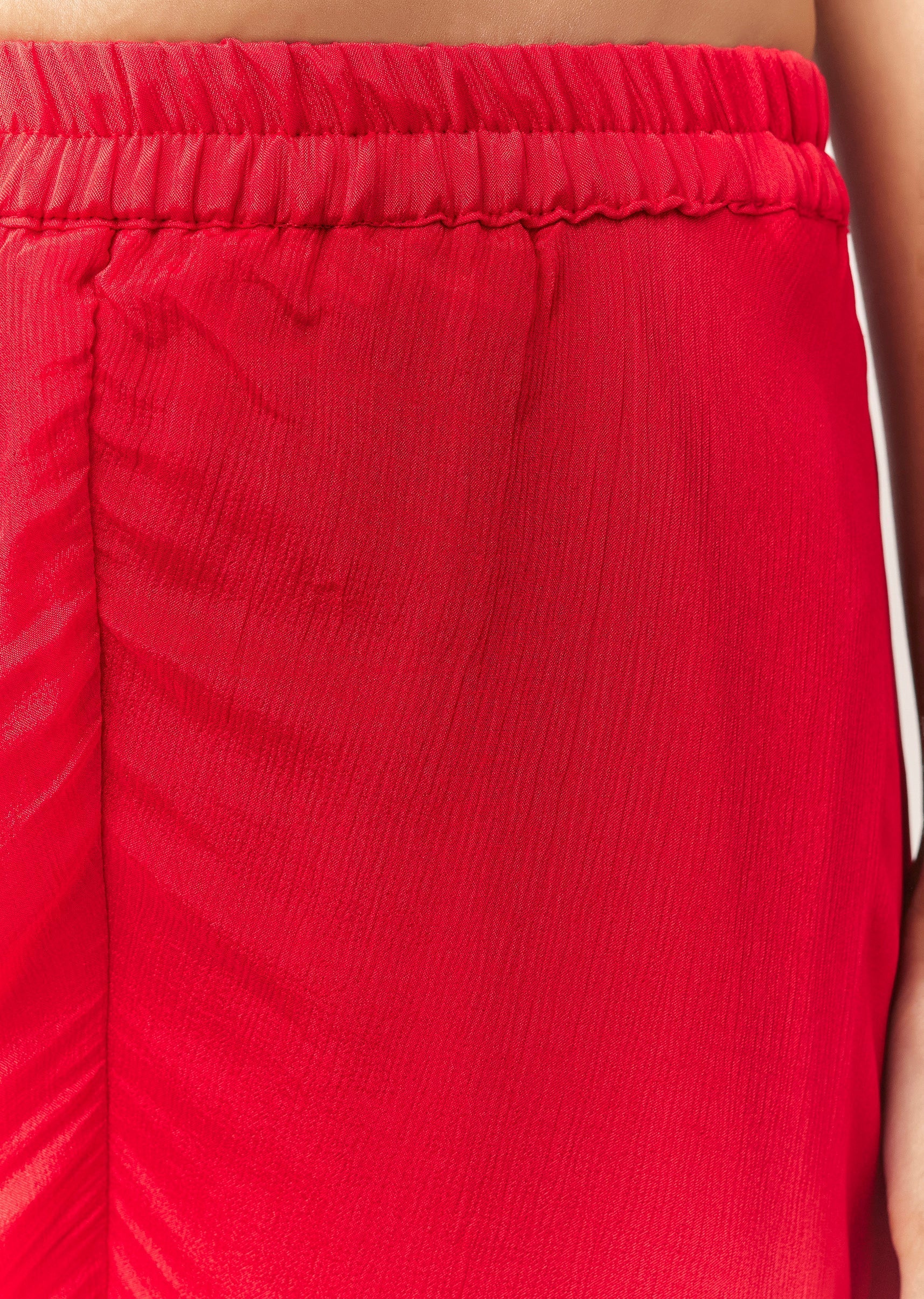 Red Zardosi And Moti Cape Set With Palazzo