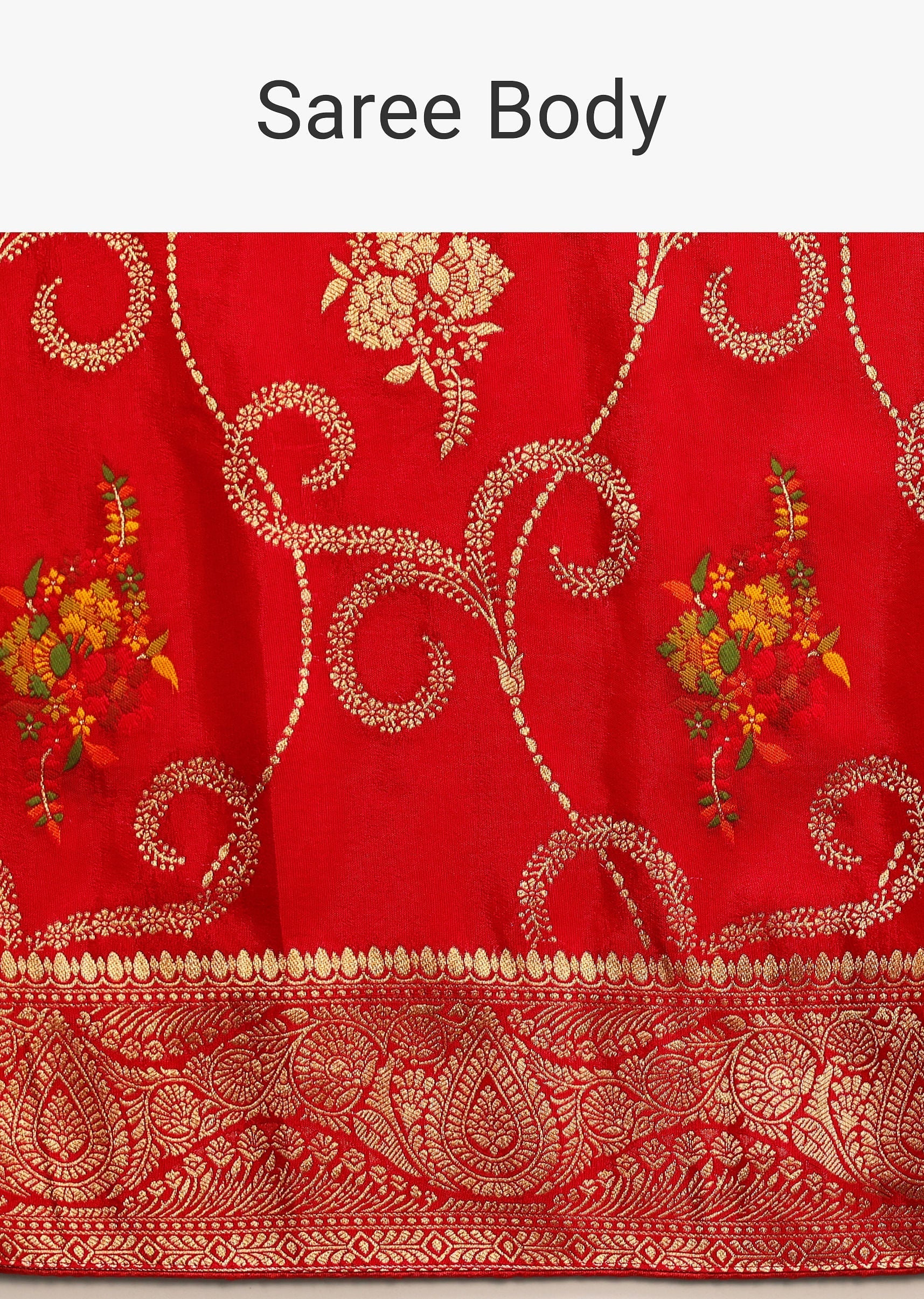 Red Dola Silk Woven Saree With Zari Work And Unstitched Blouse