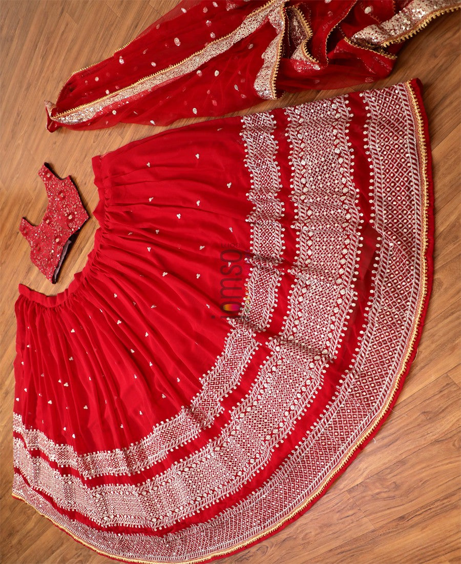 VF - Ineffable Maroon Georgette Sequence Lehenga Choli