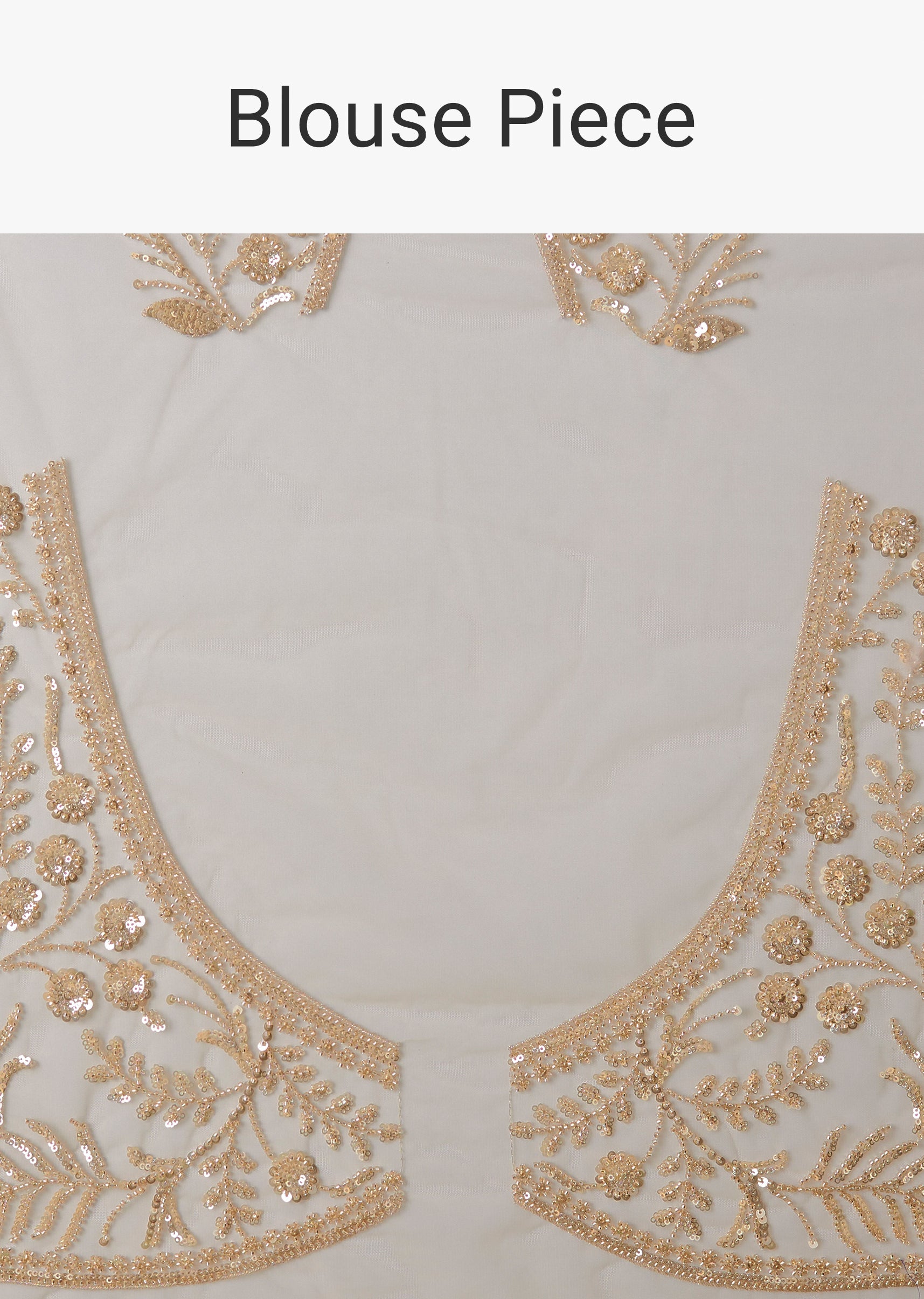 Gold Net Saree With Floral Sequins Work