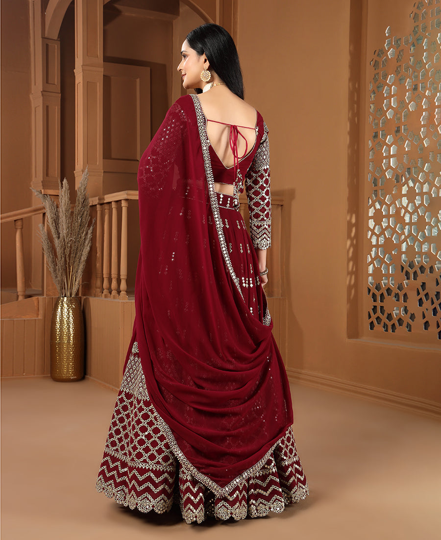 Maroon Color 9mm Sequins Embroidered Lehenga Choli