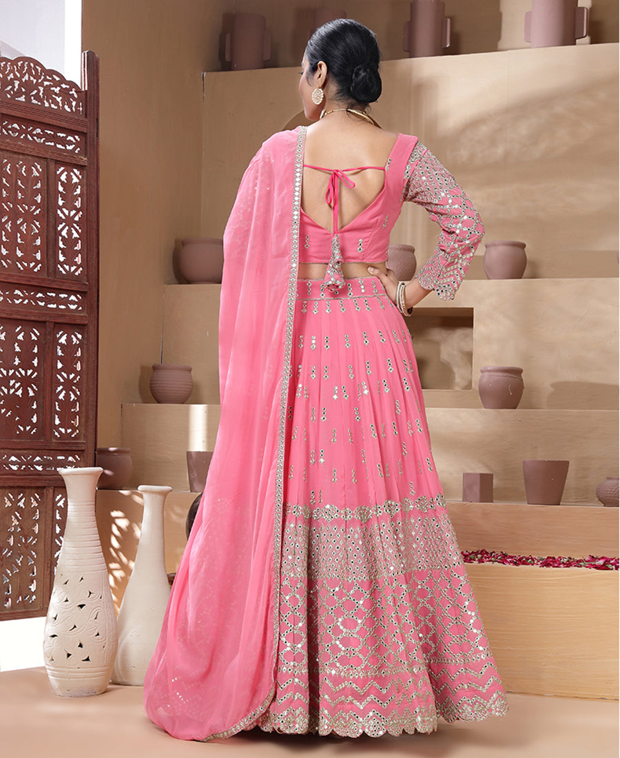 Pink Color 9mm Sequins Embroidered Lehenga Choli
