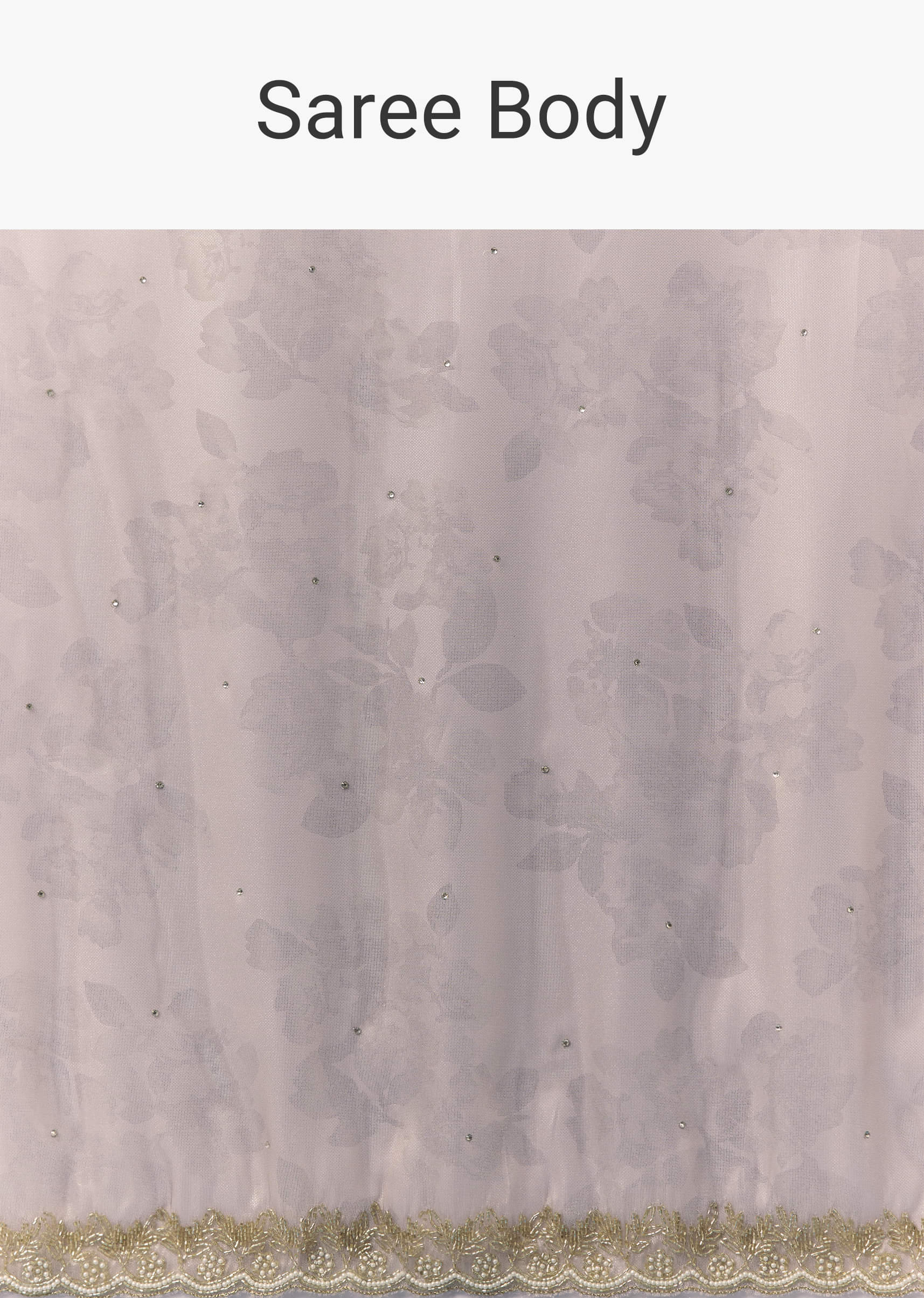 Mauve Jacqaurd Floral Print Tissue Silk Saree with Unstitched Blouse