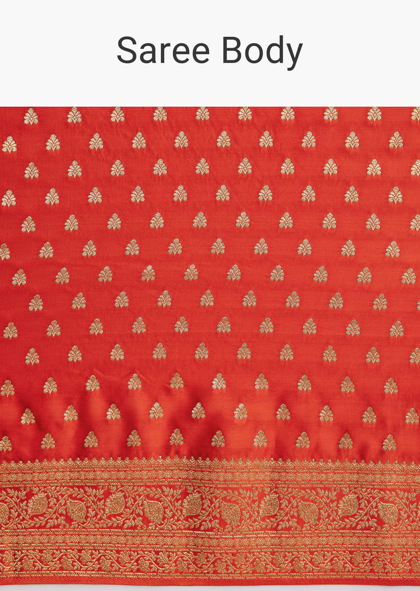 Rust Orange Dola Silk Saree With Butti And Woven Border