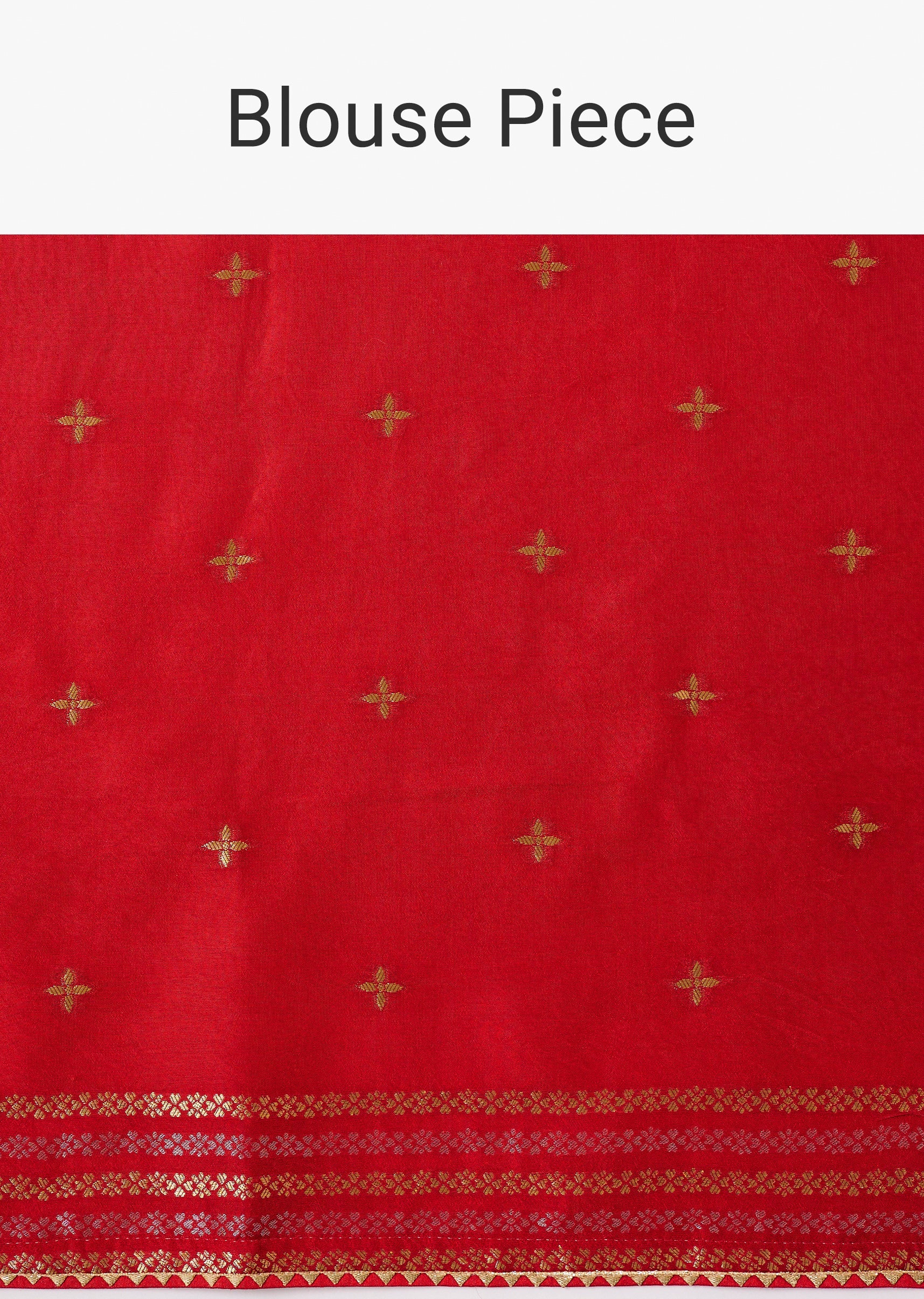 Crimson Red Chinon Woven Saree With Elephant Motifs