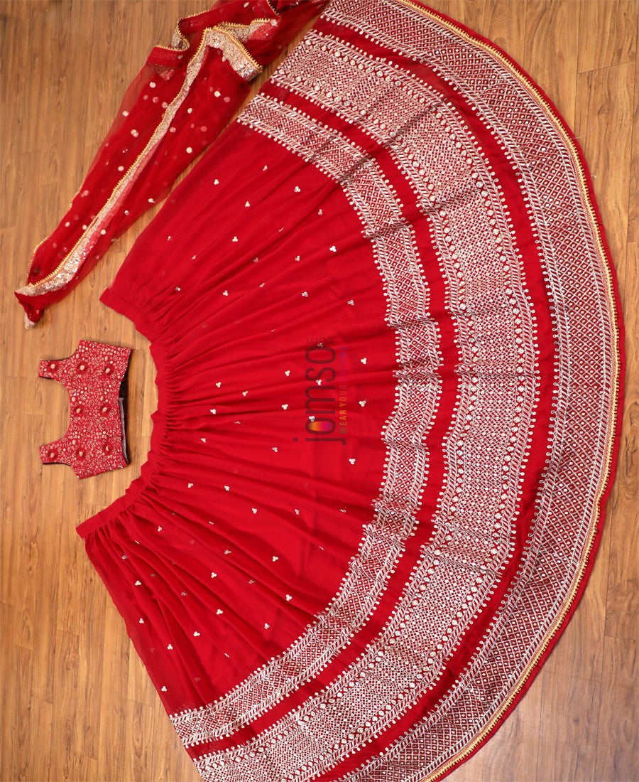 VF - Ineffable Maroon Georgette Sequence Lehenga Choli