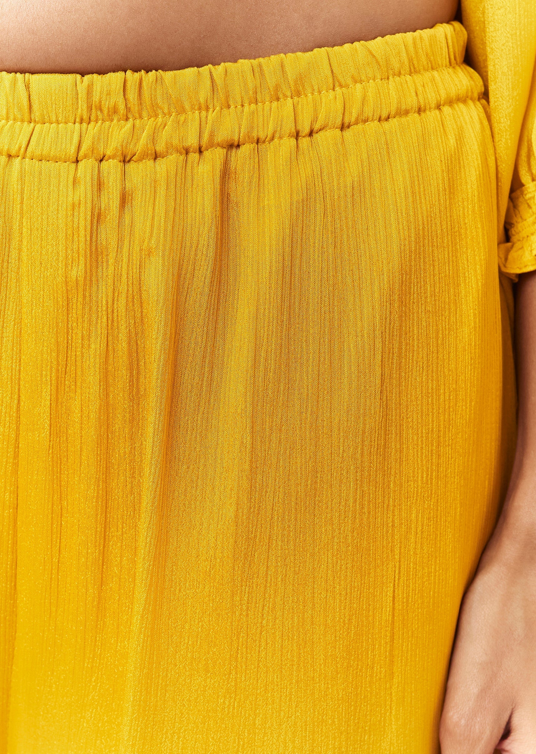 Yellow Cape Style Top Set With Thread And Zardosi Work